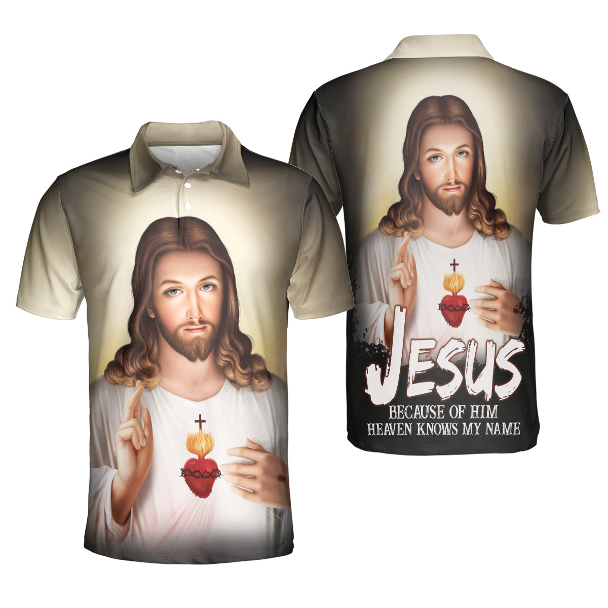 Petthouse | Jesus Christ Polo Shirt Christian Religion Heaven Sport Shirt Religious Gift Birthday Gift Idea