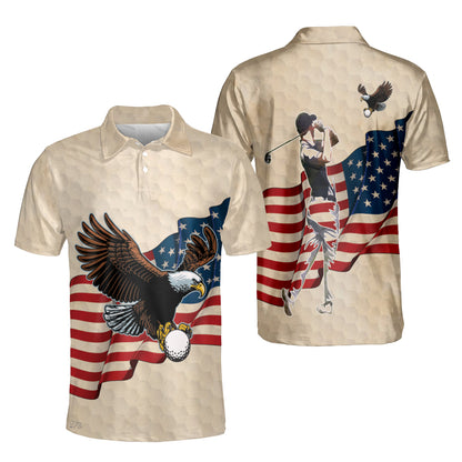 Petthouse | American Golfer Polo Shirt American Eagle Polo Shirt American Flag Polo Shirt Golfer Outfit