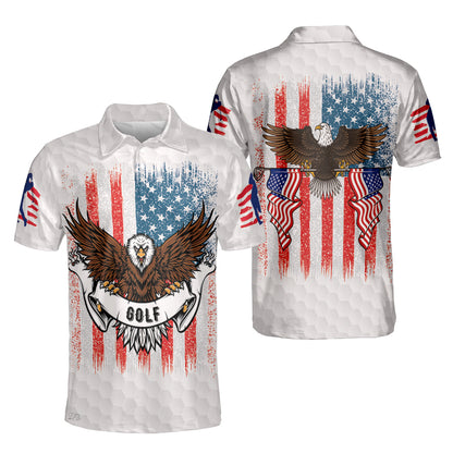 Petthouse | American Eagle Artwork Polo Shirt American Golfer Polo Shirt American Flag Polo Shirt Patriot Gift