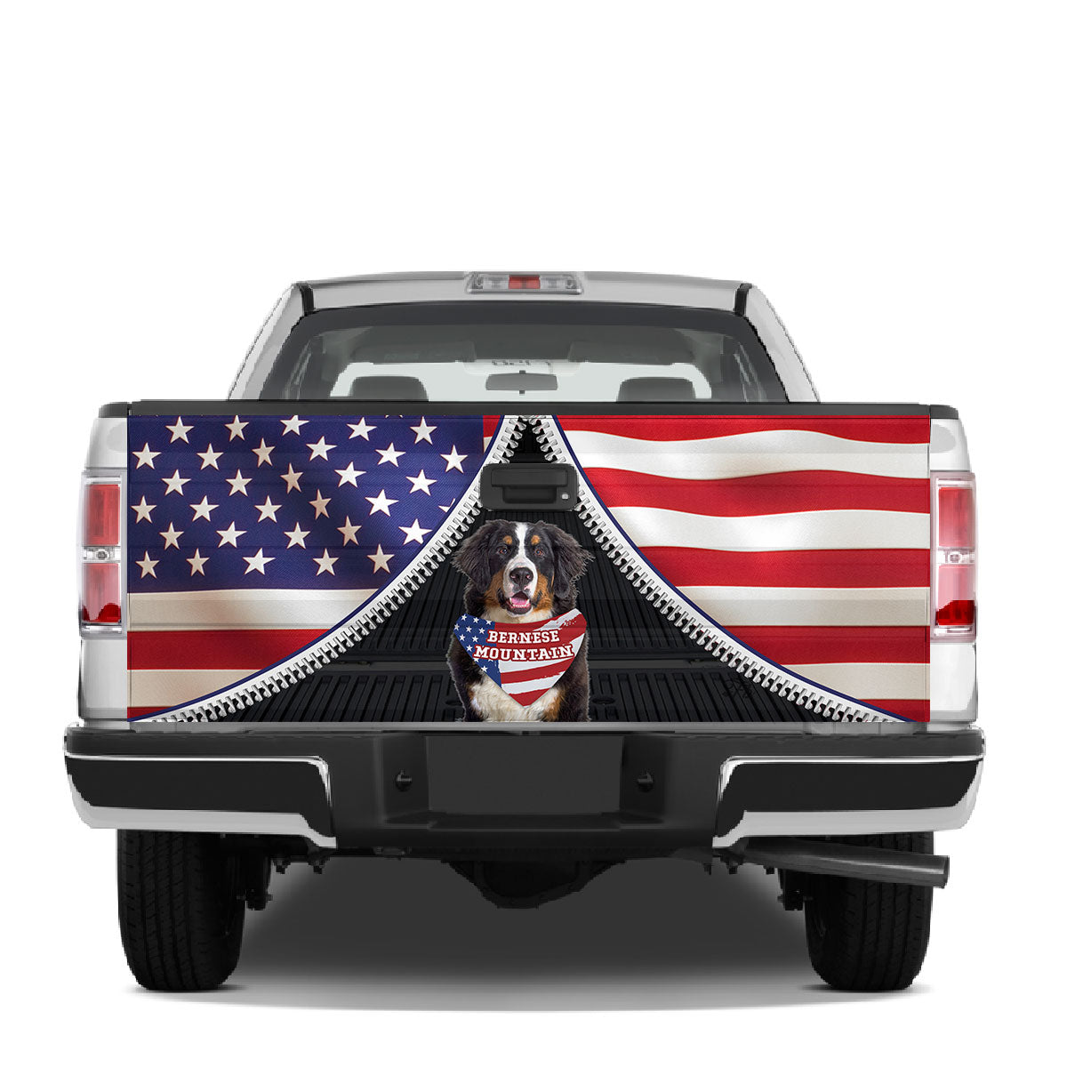 Petthouse | Bernese Mountain American Flag Car Decal\ndog Patriotic Tailgate Vinyl Graphic Wrap