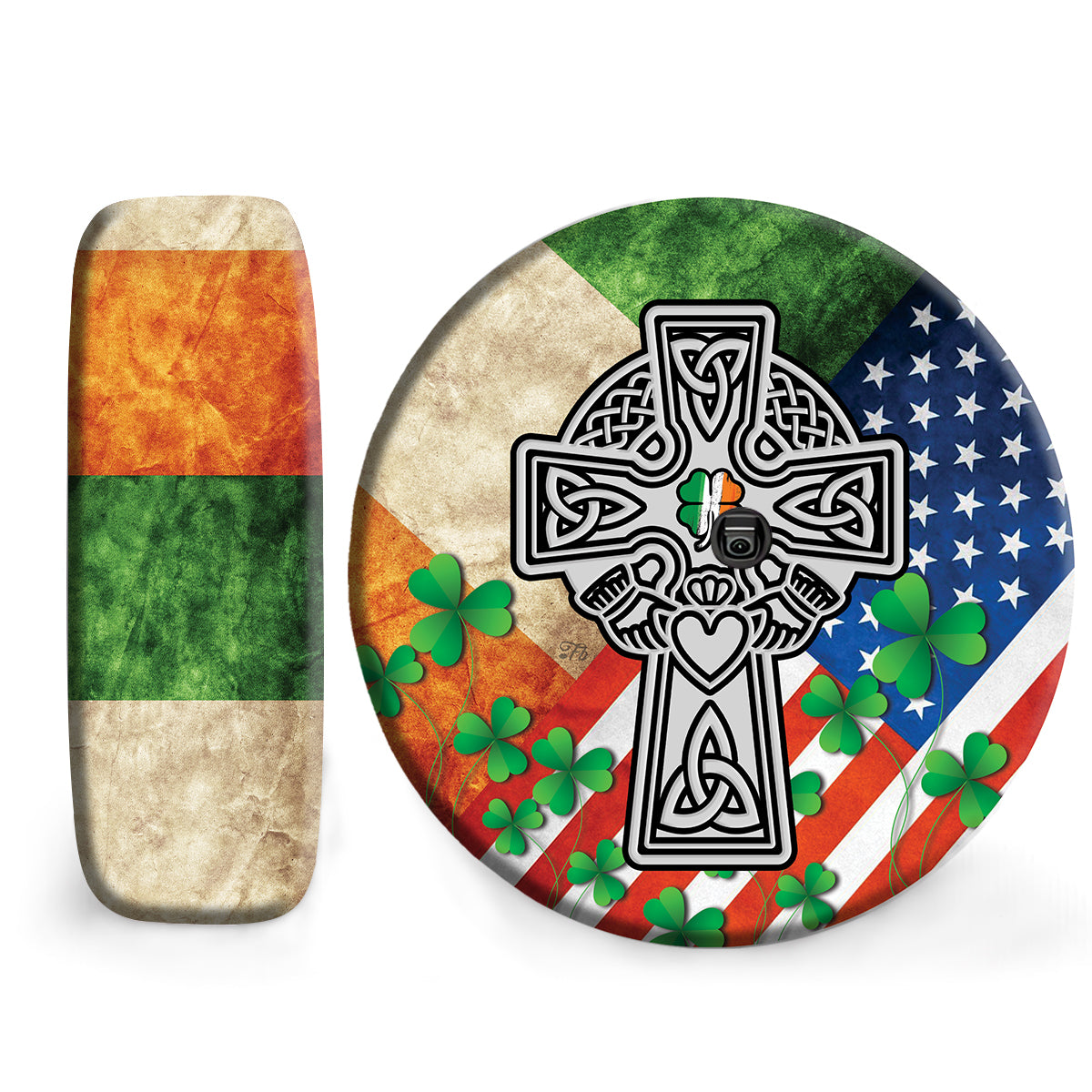 Petthouse | Irish Celtic Cross Irish Flag American Flag Irish Shamrock Spare Tire Cover St Patricks Day