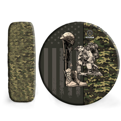 Petthouse | Personalized Gift Veteran Spare Tire Cover Veteran American Flag Camo Pattern Wheel Cover Veteran Gift