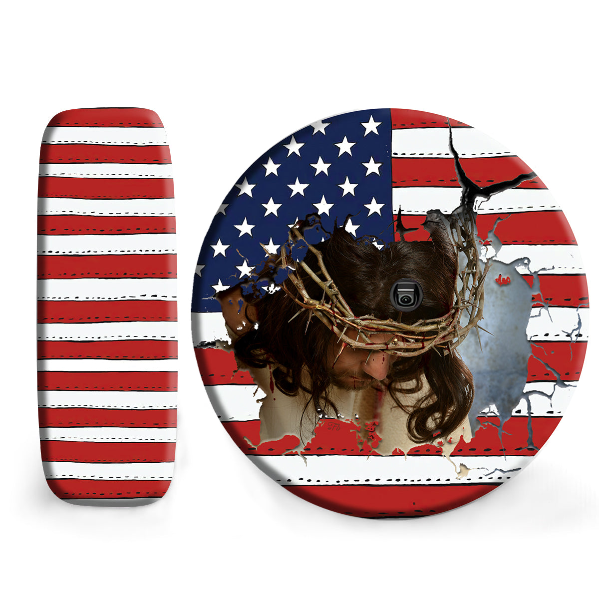 Petthouse | Christ God Spare Tire Cover Christian Tire Cover American Flag Tire Wrap Jesus Tire Cover Decor