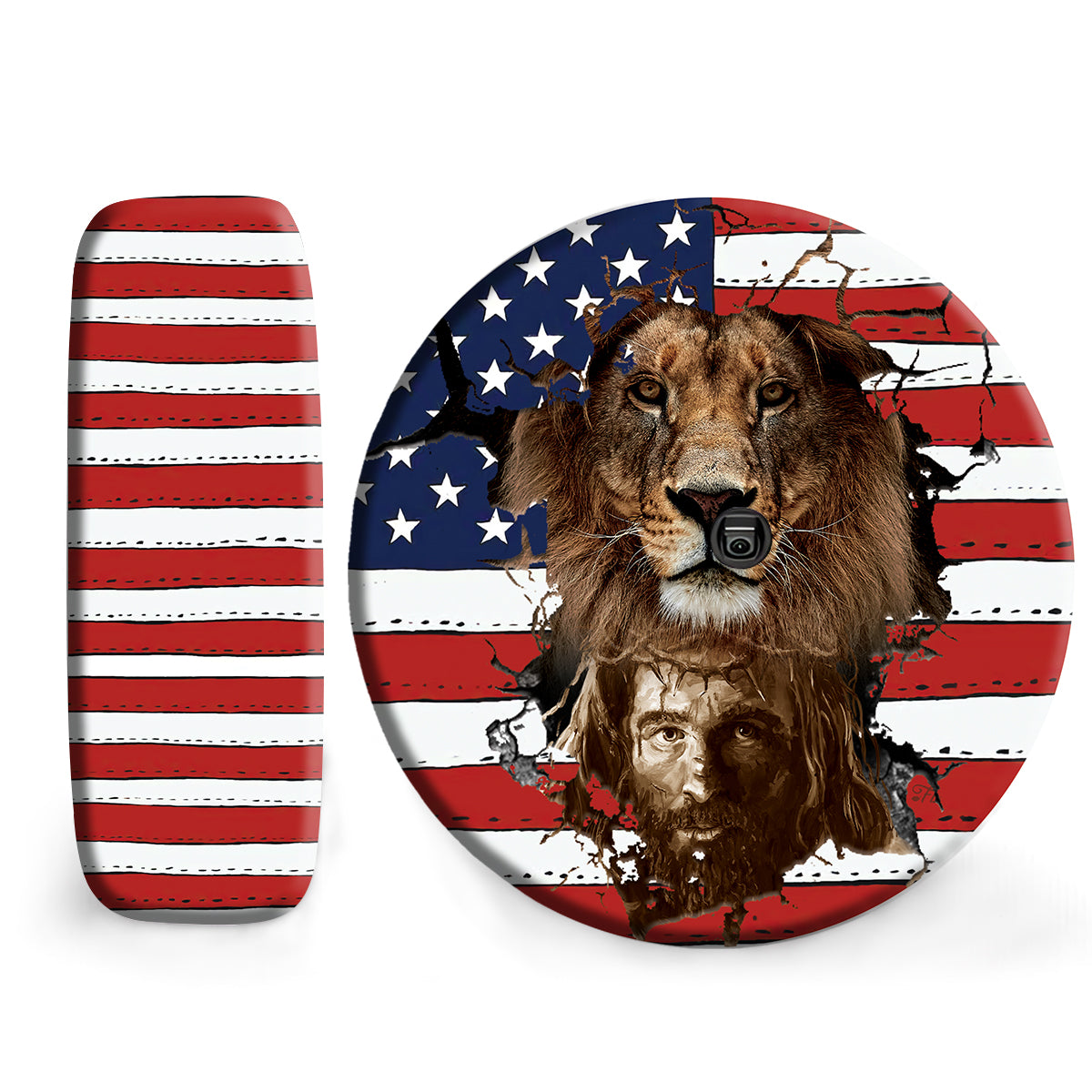 Petthouse | Lion Jesus Spare Tire Cover American Flag Tire Cover Lion Of Judah Cover Christian Car Decoration