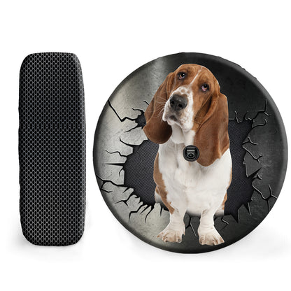 Petthouse | Basset Hound Funny Spare Tire Cover Hole Punched Wheel Cover Fun Car Decor Dog Lover Gifts