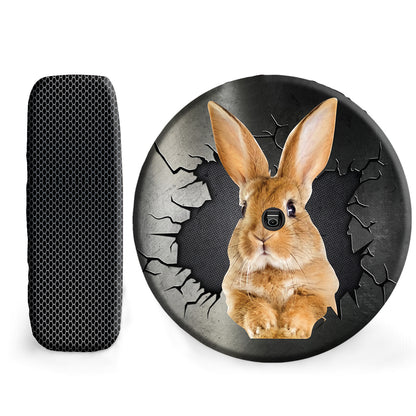 Petthouse | Rabbit Crack Hole Printed Wheel Cover Bunny Easter Day Camper Tire Cover Pet Lover Car Accessory