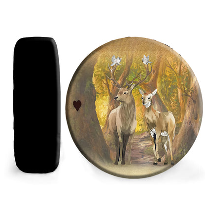 Petthouse | Customized Gift Couple Deer Wheel Cover Valentine Gift Hunting Wheel Cover Happy Valentine's Day