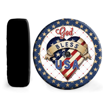 Petthouse | Independence Day Spare Tire Cover, God Bless The Usa Spare Wheel Cover, America In Heart Tire Cover