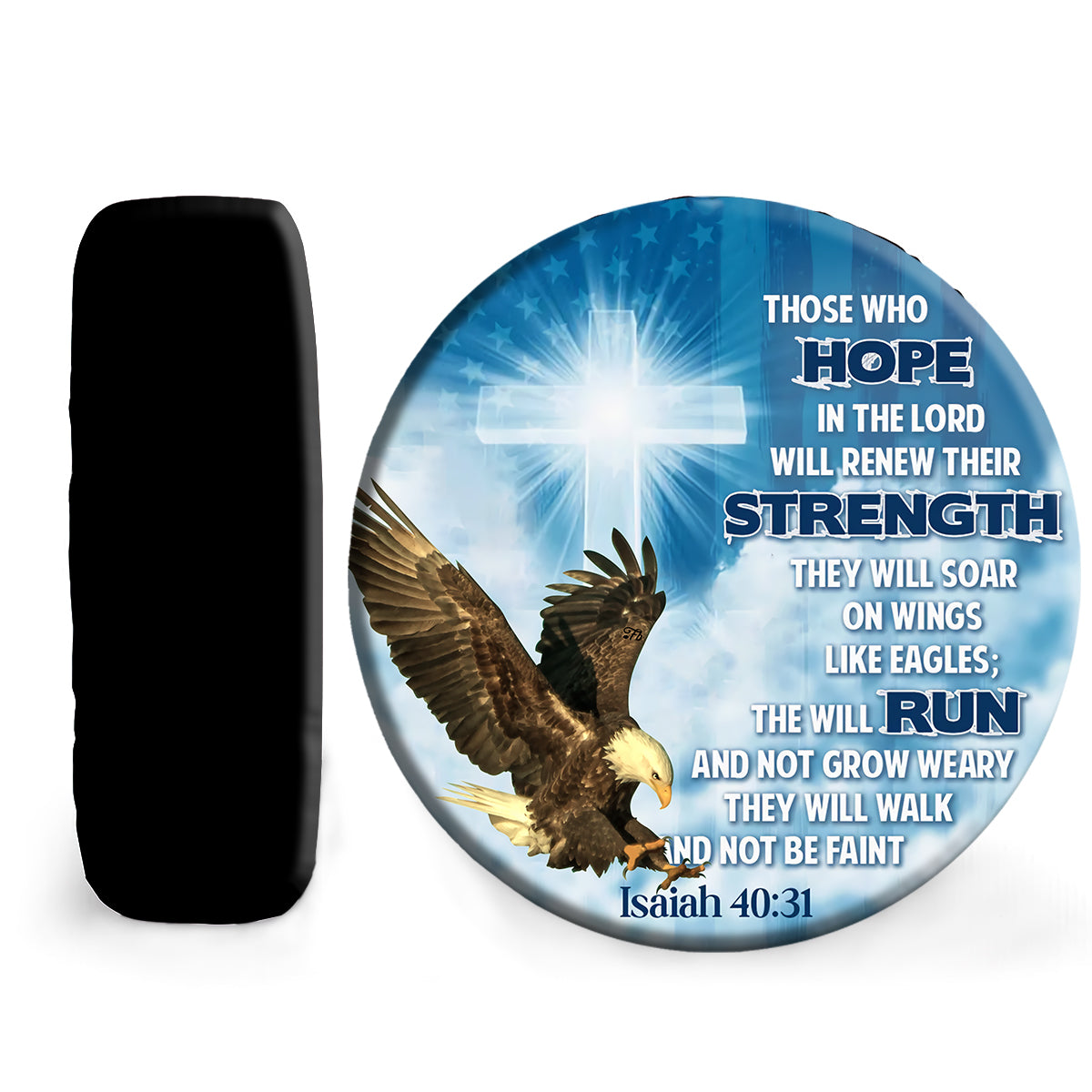 Petthouse | Christ Eagle Spare Tire Cover Those Who Hope Tire Wrap American Christ Cover Car Decoration