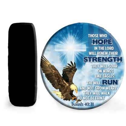 Petthouse | Christ Eagle Spare Tire Cover Those Who Hope Tire Wrap American Christ Cover Car Decoration