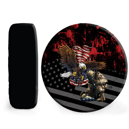 Petthouse | Customized Name Veteran American Spare Tire Cover American Pride Gift For Freedom Day