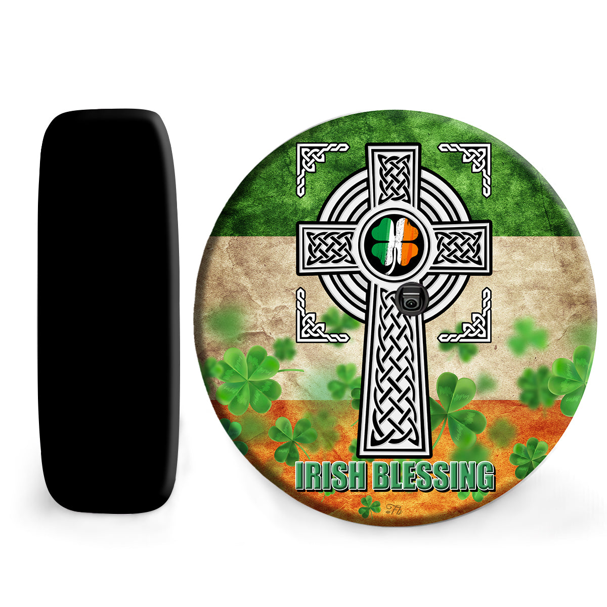 Petthouse | Irish Blessing Spare Tire Cover Irish Celtic Cross Irish Flag Shamrock Leaves Decor Car