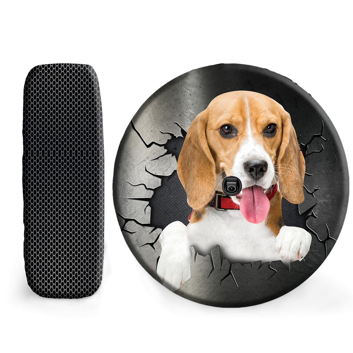 Petthouse | Beagle Peeking Out Crack Hole Spare Tire Cover Beagle Dog Dad Wheel Cover Father's Day Dog Daddy