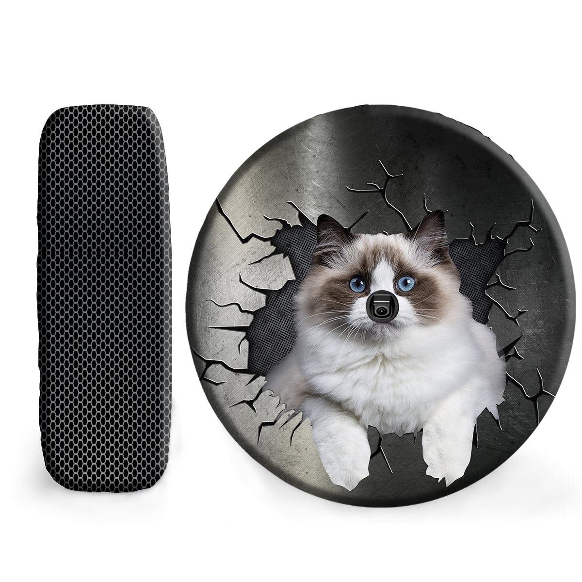 Petthouse | Ragdoll Cat Cute Wheel Tire Covers Cat Through Metal Cracked Hole Tire Protector New Car Gifts