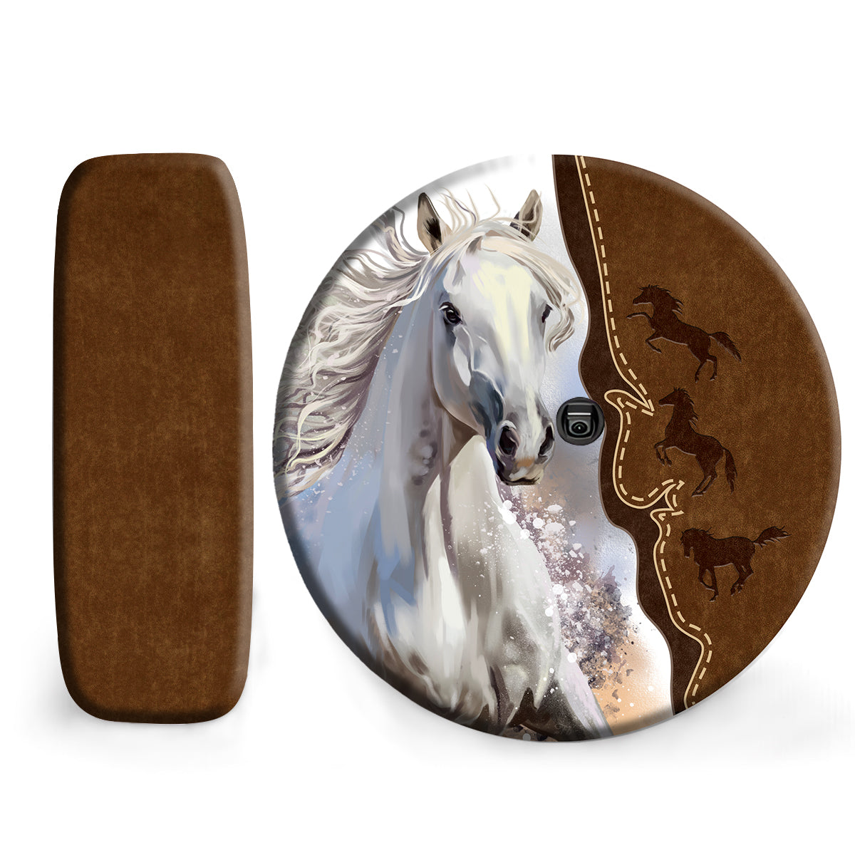 Petthouse | Beautiful White Horse Spare Tire Cover Horse Lover Gift Horse Cowboy Cowgirl Gift