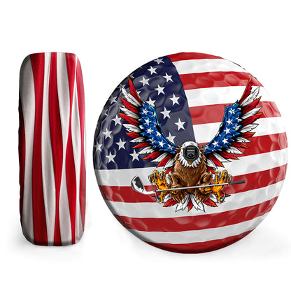 Petthouse | Bald Eagle American Flag Golfer Spare Wheel Cover Golfer Spare Tire Cover American Patriot Golfer