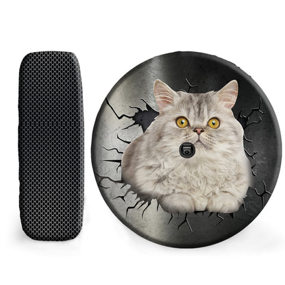 Petthouse | Persian Cat Tire Protector Metal Crack Hole Print Spare Wheel Cover Fun Car Accessory For Cat Lover