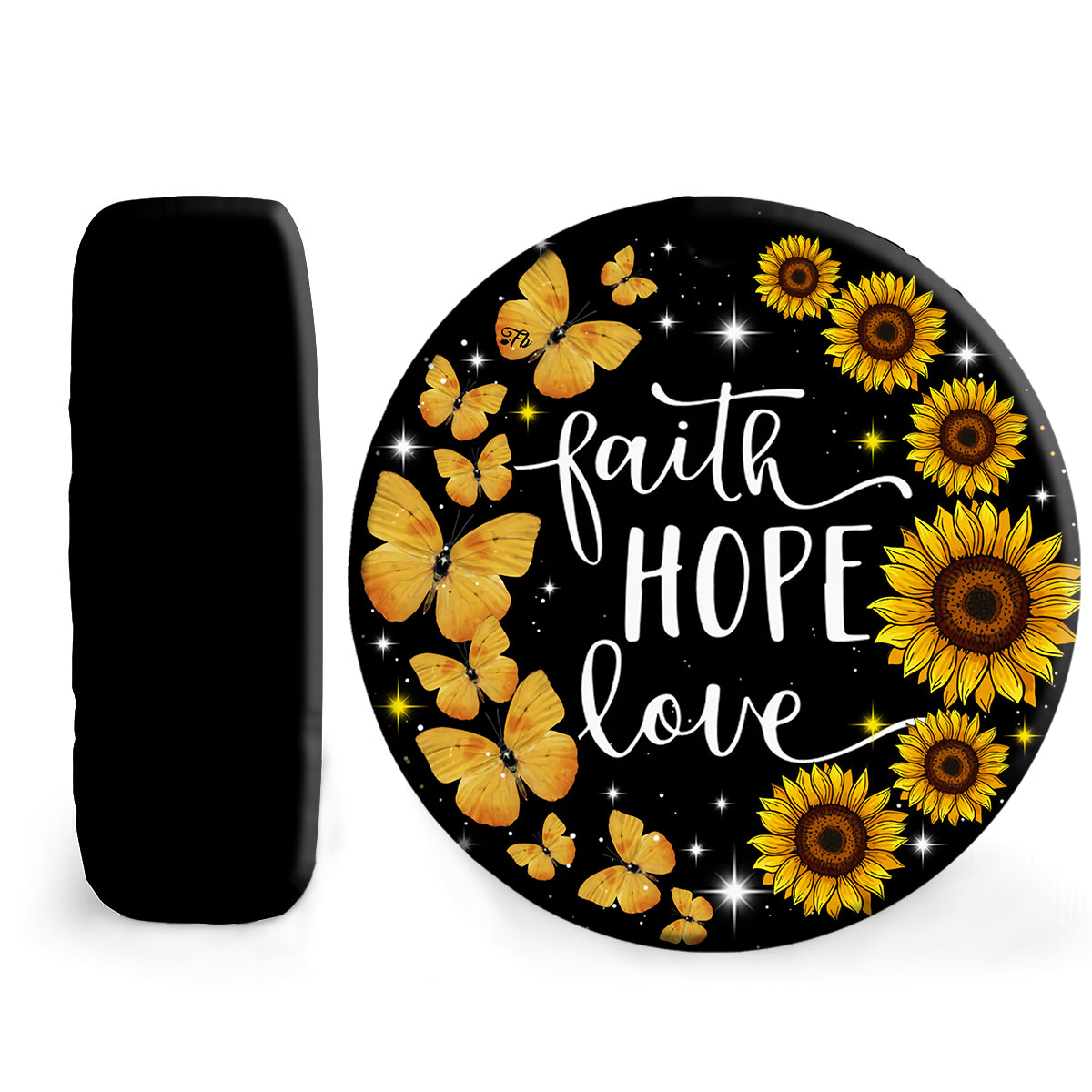 Petthouse | Faith Hope Love Spare Tire Cover Sunflower Pattern Tire Cover Butterfly Pattern Tire Cover Car Decor