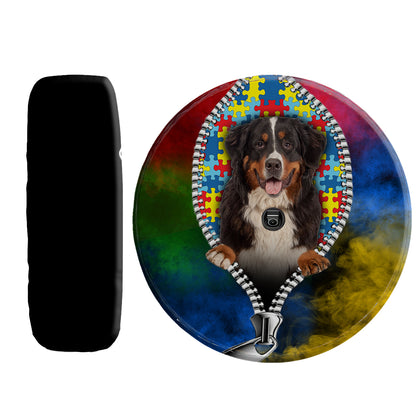 Petthouse | Bernese Mountain Autism Puzzles Print Wheel Cover Autistic Theme Spare Tire Case autism Person