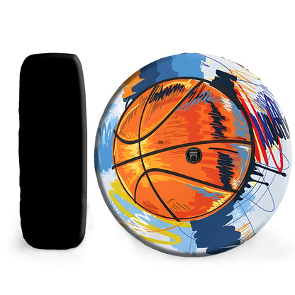 Petthouse | Custom Spare Tire Cover Basketball Colorful Tire Cover Spare Wheel Cover Truck Trailer Accessory