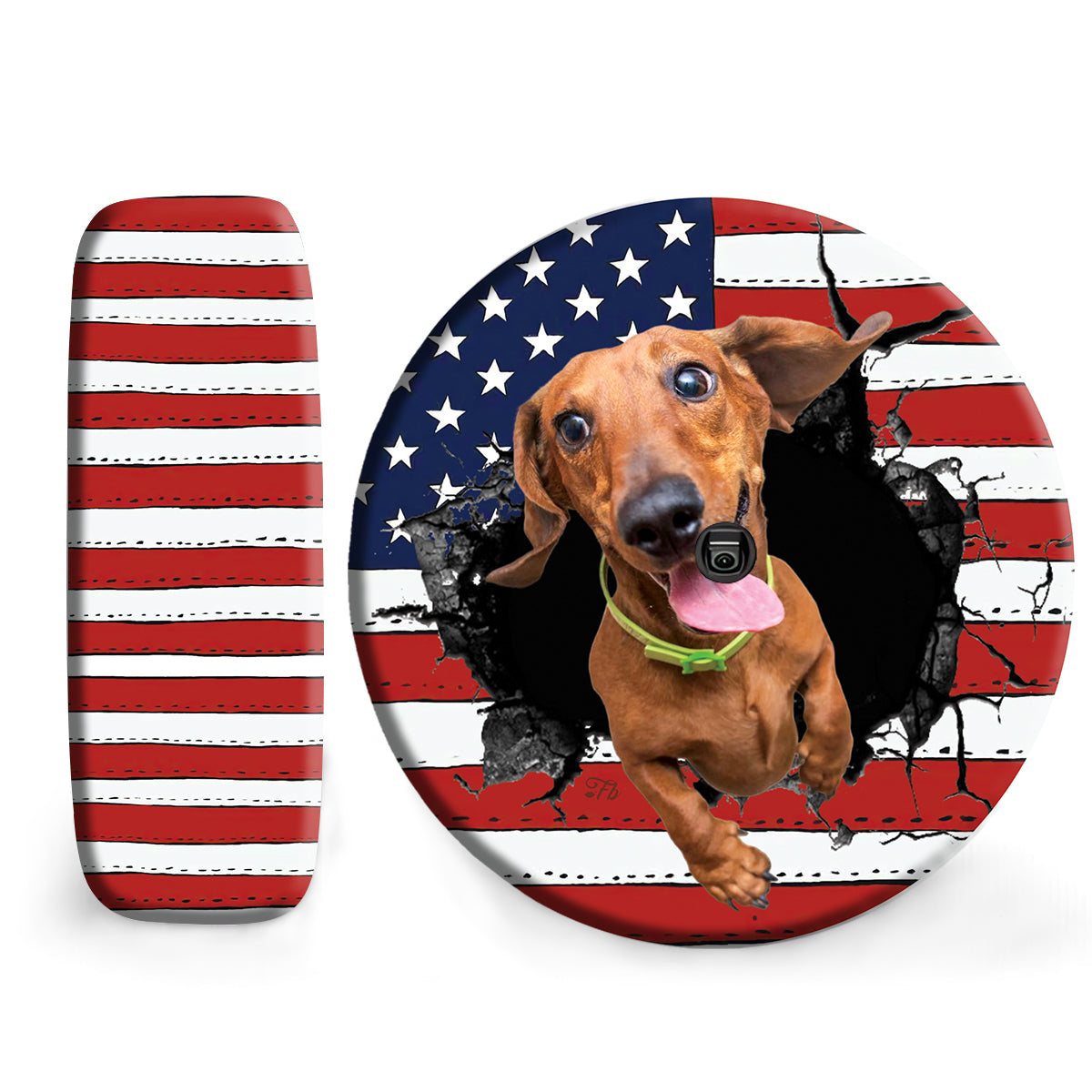 Petthouse | Dachshund Happy Moment Spare Tire Cover American Flag Tire Cover Dog Lover Tire Cover Car Decor