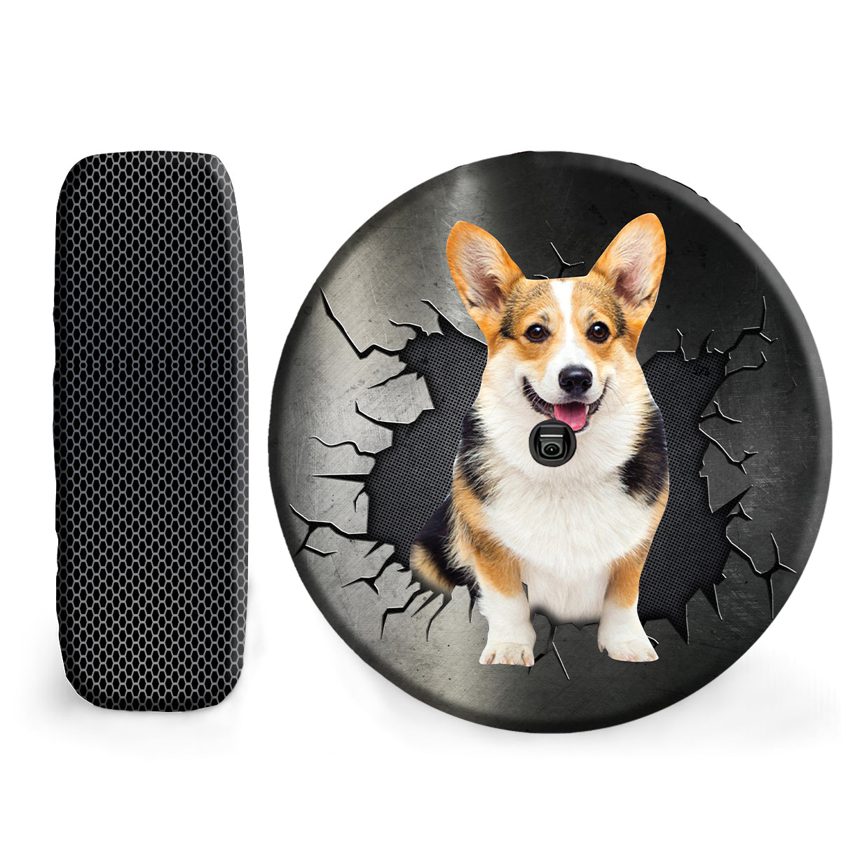 Petthouse | Corgi Cute Dog Spare Tire Cover Dog Paw Print Camper Wheel Cover Dog Dad Waterproof Tire