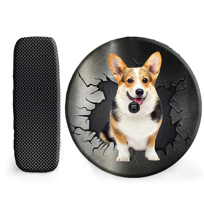 Petthouse | Corgi Cute Dog Spare Tire Cover Dog Paw Print Camper Wheel Cover Dog Dad Waterproof Tire