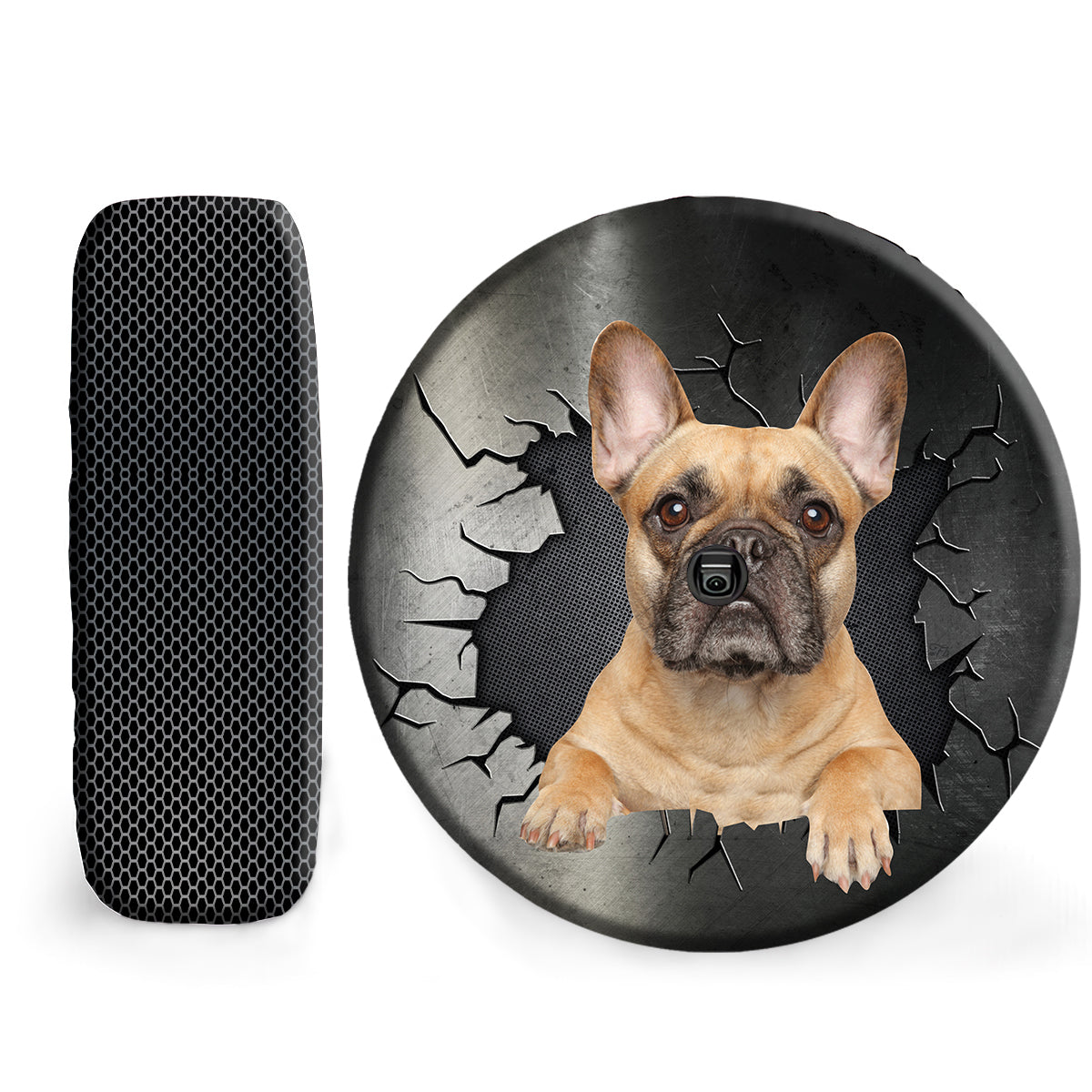 Petthouse | Fawn French Bulldog Universal Spare Wheel Covers Funny Dog Crack Truck Trailer Accessories