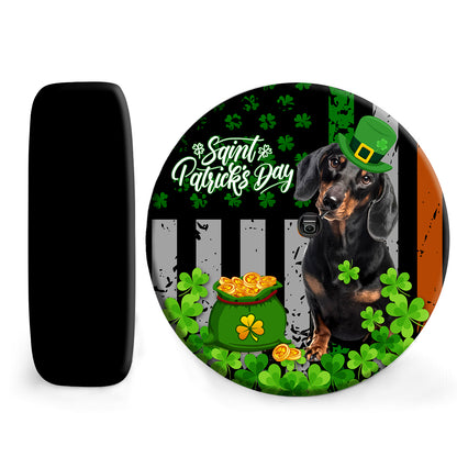 Petthouse | Spare Tire Cover With Dachshund Design Saint Patrick's Day Tire Cover Clover Tire Wrap