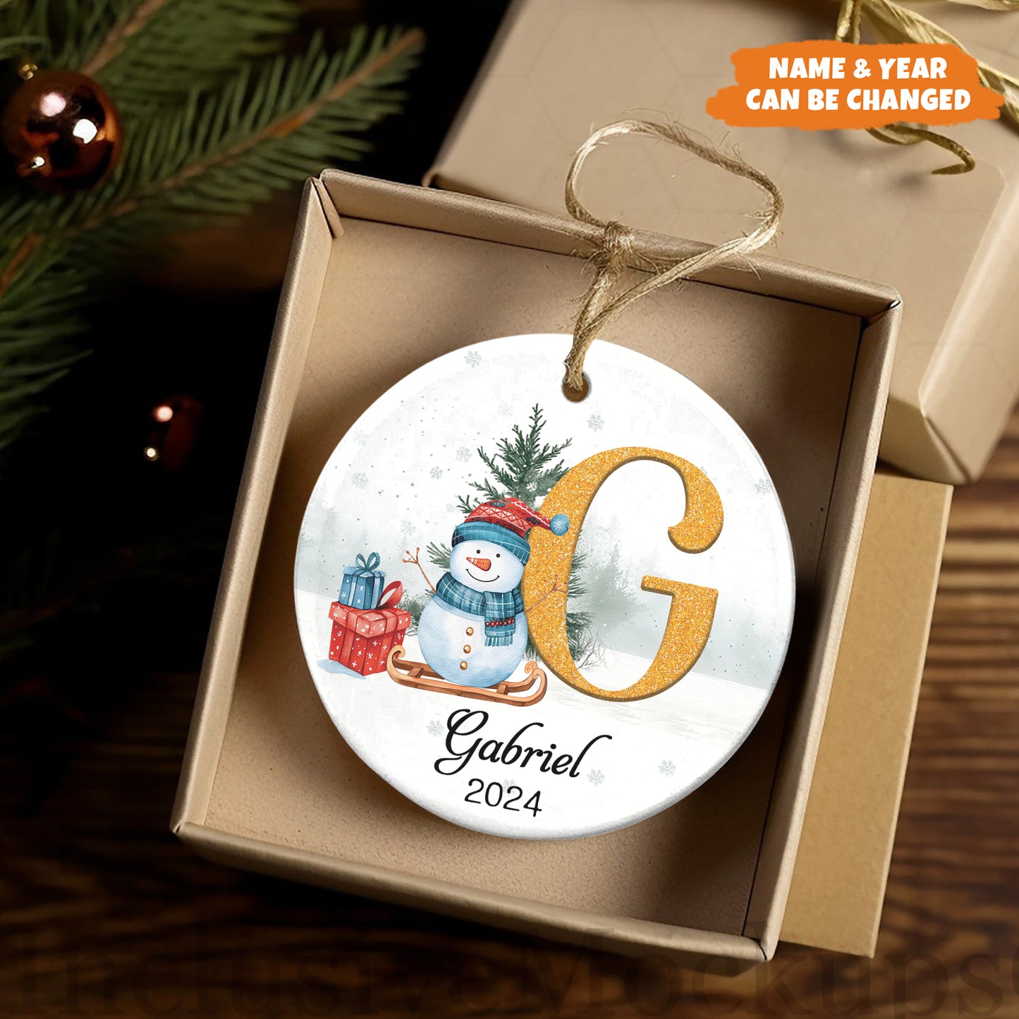 Petthouse | Personalized Letter Name Ornaments, 2024 Family Ornament, Family Christmas, Christmas Gift