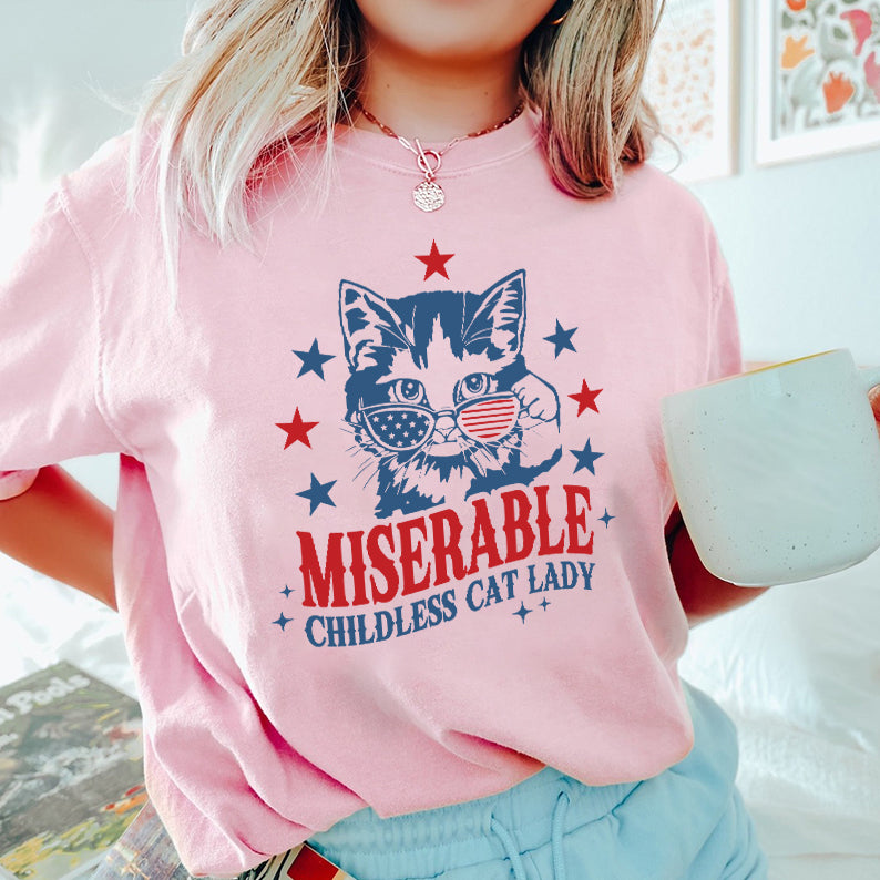 Petthouse | Childless Cat Lady Shirt, Miserable Childless Cat Lady Shirt, Feminist Shirt, Women Rights