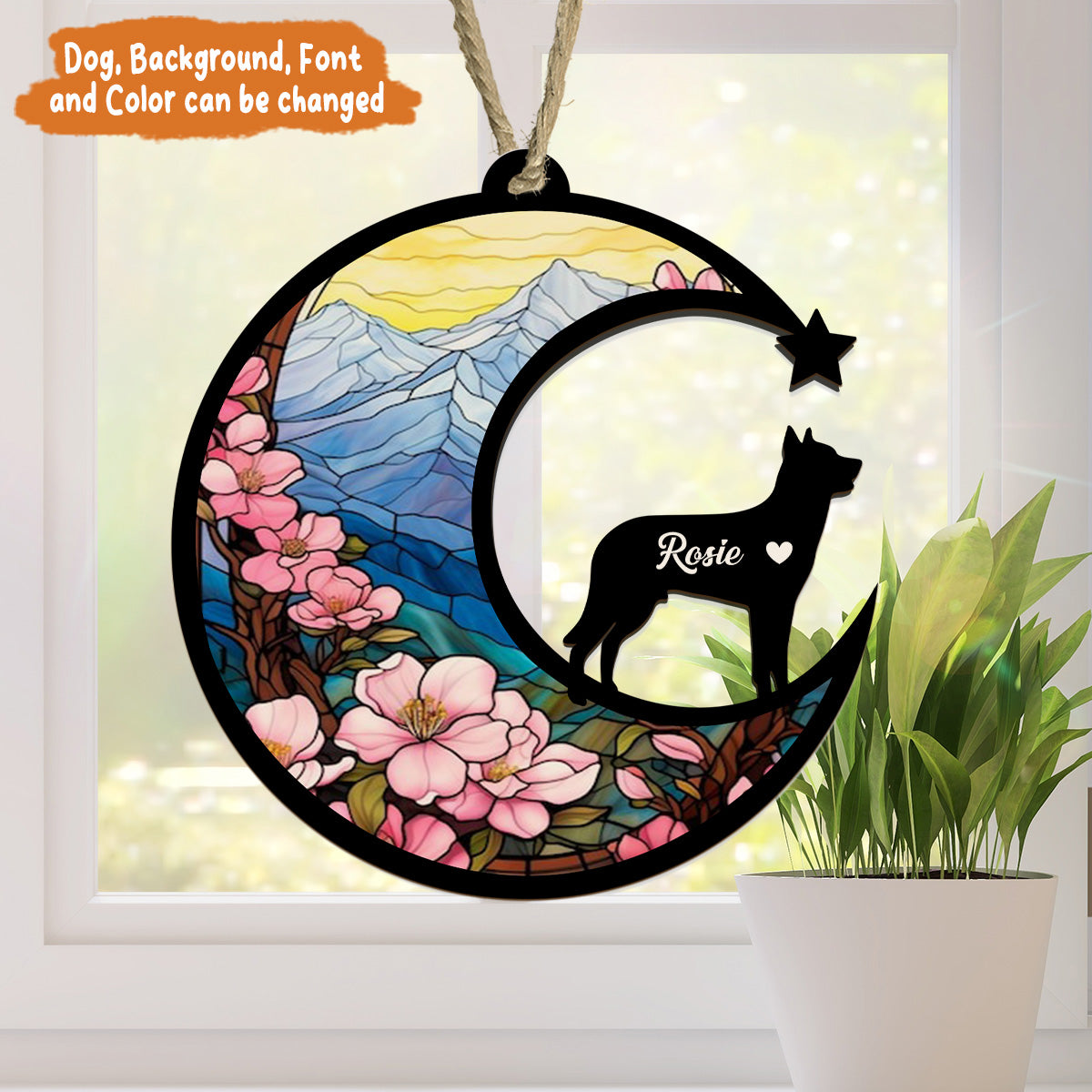 Petthouse | Personalized Loss Of Dog Sympathy Suncatcher, Memorial Gift, Dog Remembrance Gift