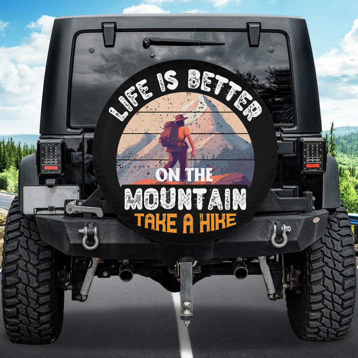 Petthouse | Hike Mountain Adventure Spare Tire Cover Love Hiking Tire Protector Truck Cover Hikers Gift Truck