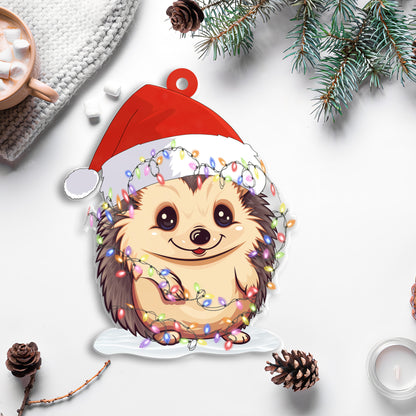 Petthouse | Hedgehog Christmas Ornament, Xmas Acrylic Ornament, Christmas Tree Decor, Gift For Family