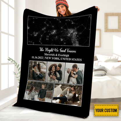 Petthouse | Customized The Night We Said Forever Fleece Blanket, Star Map Throw Blanket, Long Distance Lover