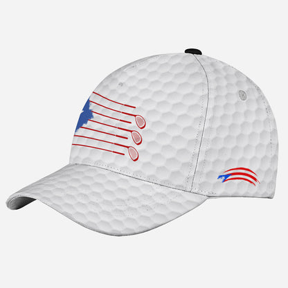 Petthouse | Golf Sport Puerto Rico Flag Classic Cap Golf Player Golfer Hat Wear Love Golf Baseball Cap Patriot Gift