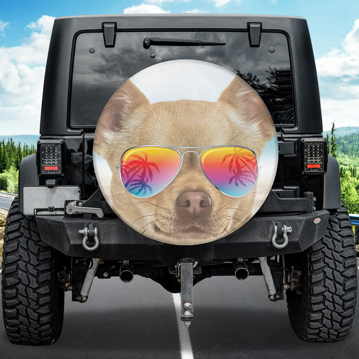 Petthouse | Chihuahua Beach Sunglass Tire Protector Hello Summer Spare Wheel Cover Summer Vacation