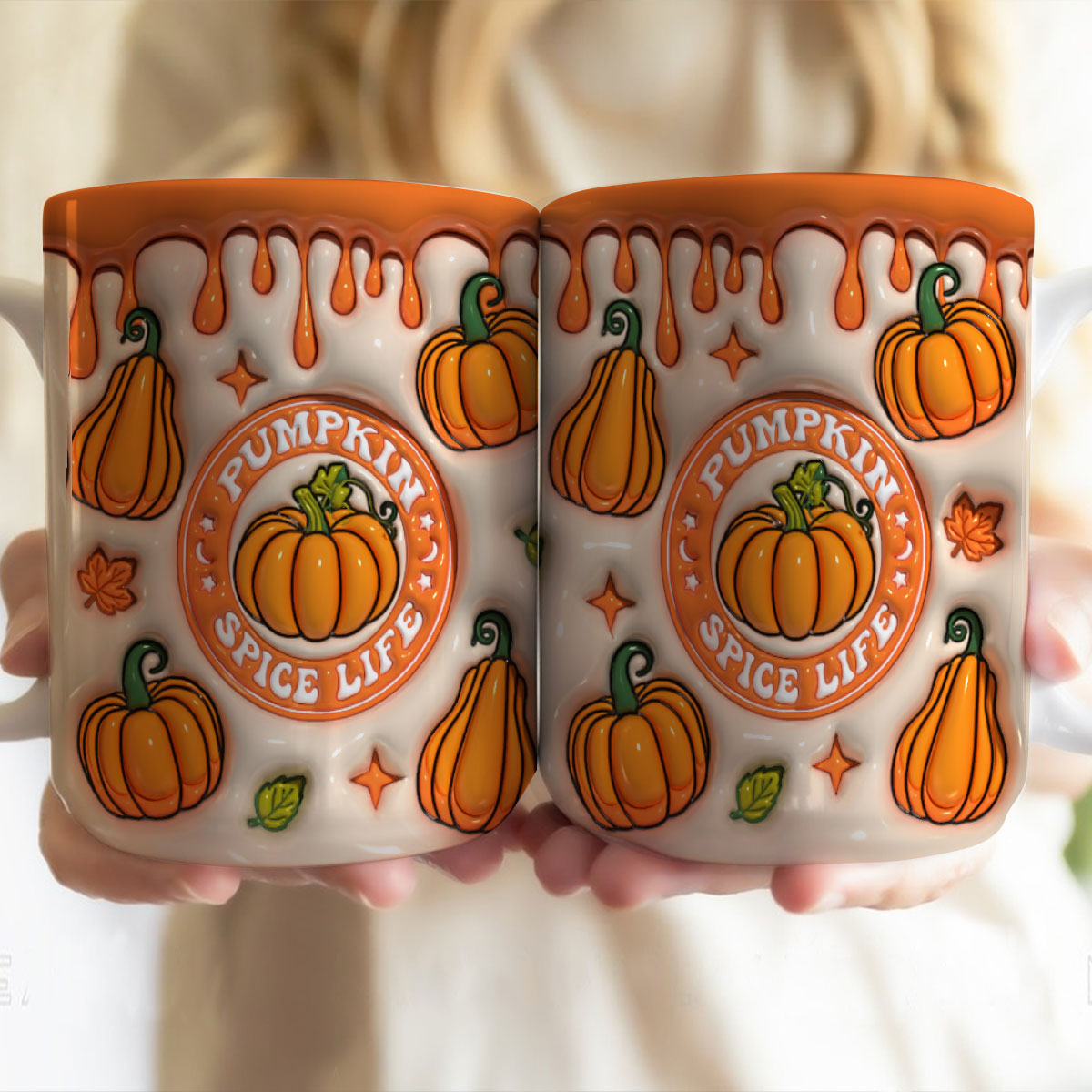 Petthouse | Pumpkin Spice Life 3d Inflated Mug Wrap, Fall Pumpkin Spice Mug , Pumpkin Spice Coffee