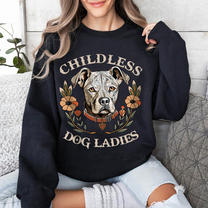 Petthouse | Childless Dog Ladies Women Shirt, Pitbulls Dog Shirt, Dog Lovers Ladies Shirt, Dog Lady