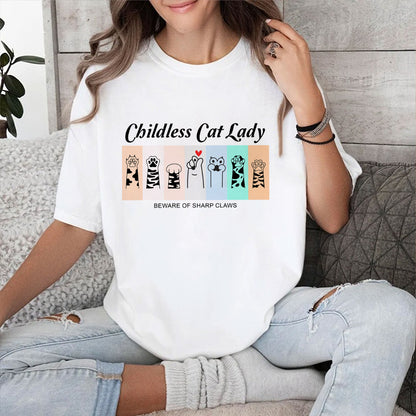 Petthouse | Cute Childless Cat Lady Shirt, Beware Of Sharp Claws Funny Shirt, Shirt For Woman