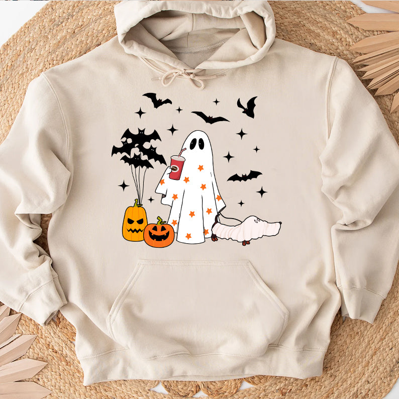 Petthouse | Halloween Ghost Dachshund Dog Shirt, Сute Ghost Dog Shirt, Women Halloween, Spooky Vibes