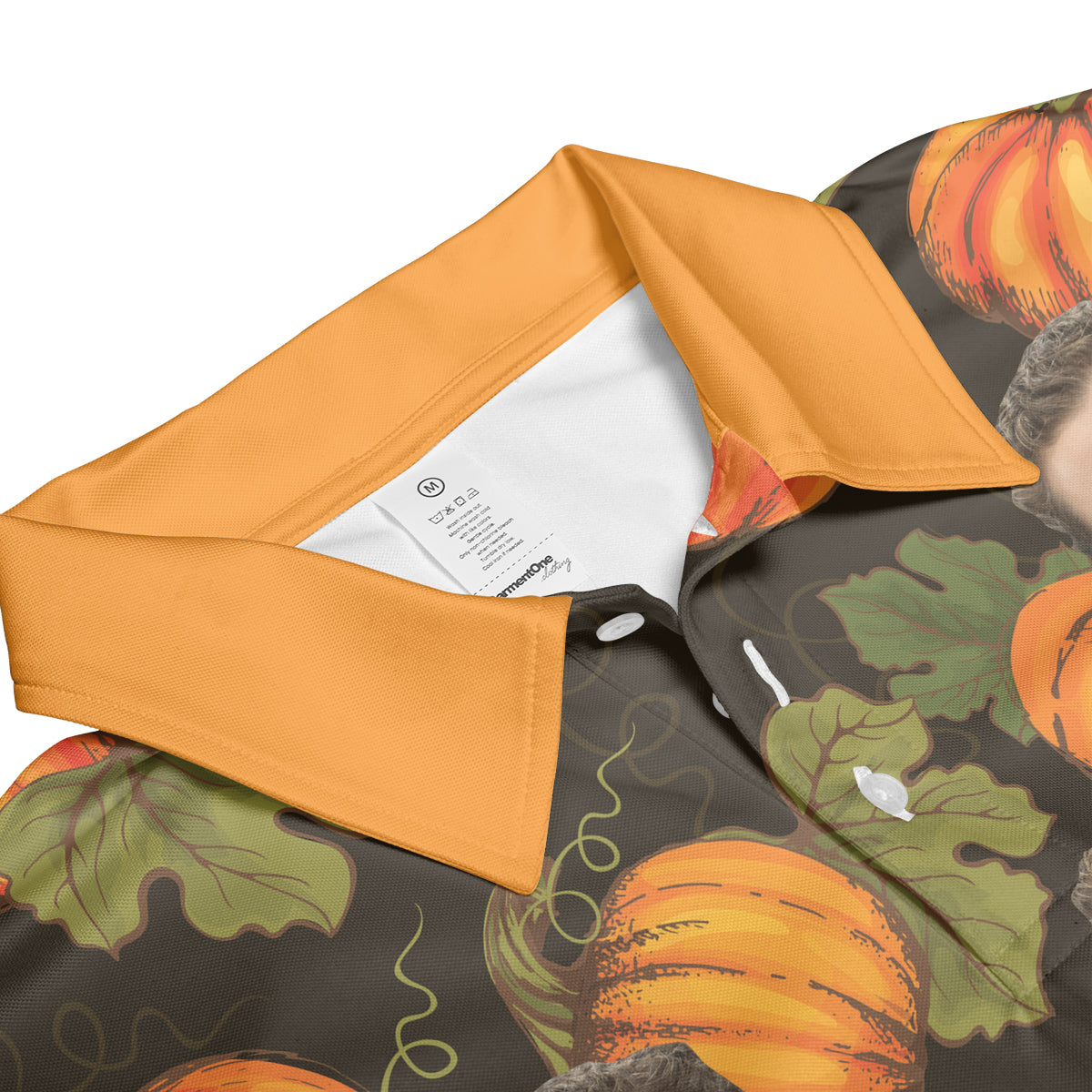 Petthouse | Personalized Organic Farm Vegetables Seamless Pattern With Orange Pumpkins Polo Shirt