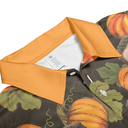 Petthouse | Personalized Organic Farm Vegetables Seamless Pattern With Orange Pumpkins Polo Shirt