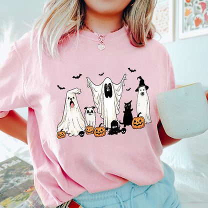 Petthouse | Cute Ghost Dog Shirt, Halloween Dog Shirt, Spooky Season Dog Vibes Shirt, Halloween Shirt