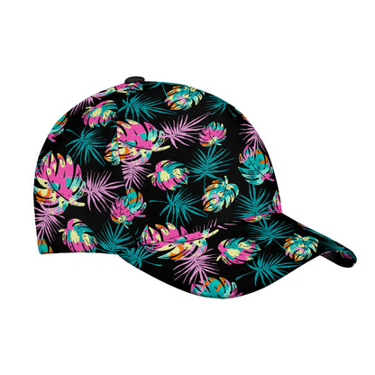 Petthouse | Color Tropical Pattern Classic Cap Summer Vacation Travel Hats Leaves Plants Gift For Friends Gift Family