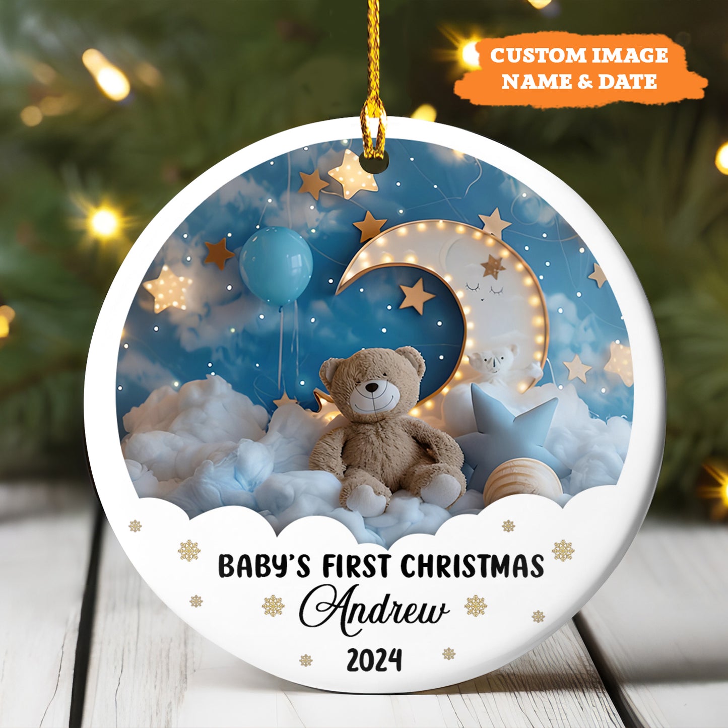 Petthouse | Personalized Baby's First Christmas Ornament 2024, Xmas Ornament, New Baby Gift, Baby Keepsake