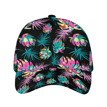 Petthouse | Color Tropical Pattern Classic Cap Summer Vacation Travel Hats Leaves Plants Gift For Friends Gift Family