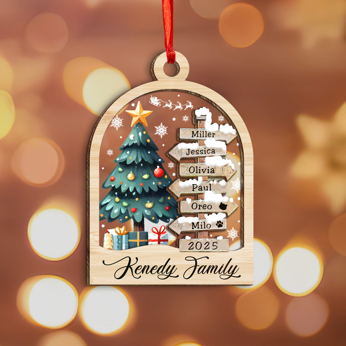 Petthouse | Personalized Family Christmas Ornament, Family Ornament 2025, Christmas Ornament, Family Tree