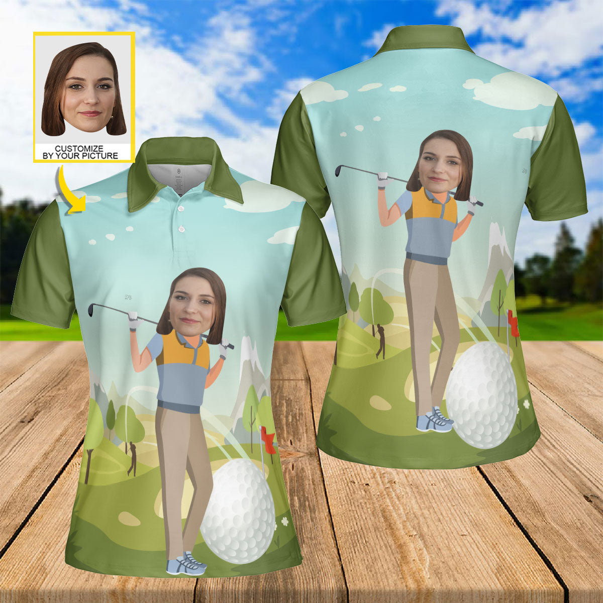 Petthouse | Customized Name Female Golfer Polo Shirt Golf Sport Shirt Golf Players Gift Golf Lovers Gift Sport