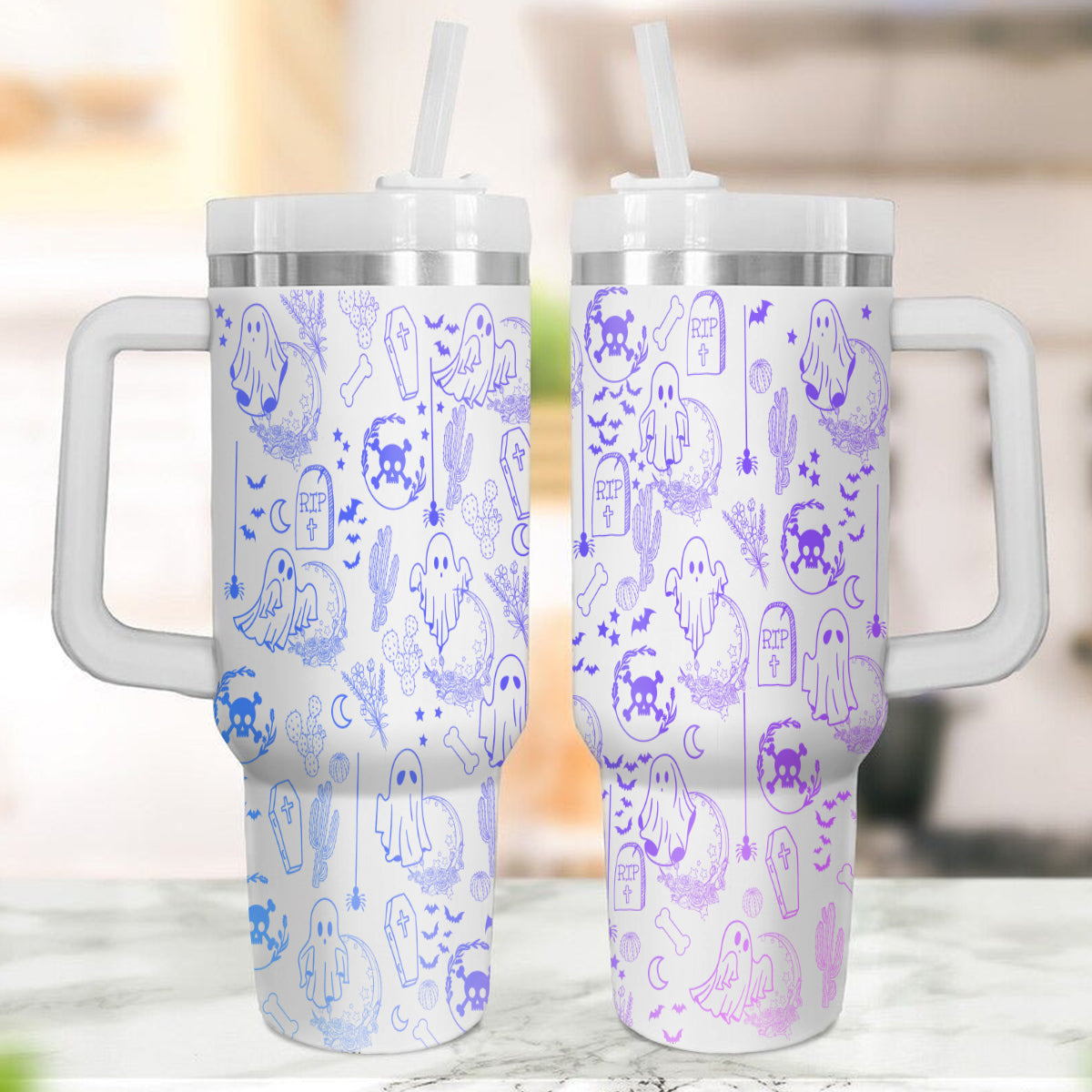 Petthouse | Halloween Doodles 40oz Tumbler, Ghost Tumbler, Viral Halloween Tumbler, Spooky Vibes